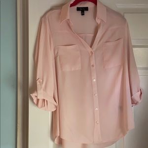 Brand new light pink button up blouse
